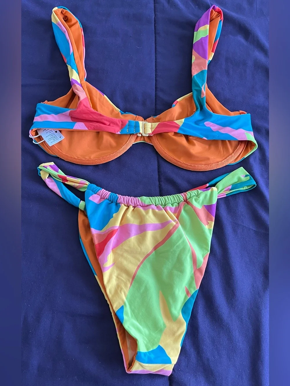 L*Space Bikini Set Copacabana Stella Top & Jayce Bottom Large Boho Resortwear